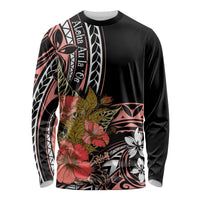 Hawaii Valentine Long Sleeve Shirt Plumeria Aloha Wau Ia Oe LT7 Unisex Pink - Polynesian Pride