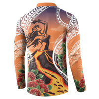 Hawaii Women's Day Tribal Button Sweatshirt Pele Honua Mea LT7 - Polynesian Pride