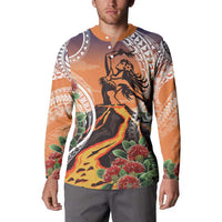 Hawaii Women's Day Tribal Button Sweatshirt Pele Honua Mea LT7 - Polynesian Pride