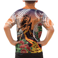 Hawaii Women's Day Tribal Family Matching Mermaid Dress and Hawaiian Shirt Pele Honua Mea