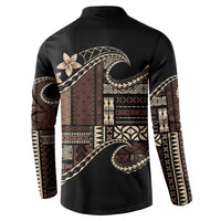 Samoa Siapo Mamanu Button Sweatshirt Waves Motifs