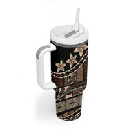 Samoa Siapo Mamanu Tumbler With Handle Waves Motifs