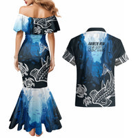 World Ocean Day Pasifika Couples Matching Mermaid Dress and Hawaiian Shirt Awaken New Depths LT7 - Polynesian Pride