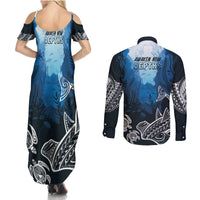 World Ocean Day Pasifika Couples Matching Summer Maxi Dress and Long Sleeve Button Shirt Awaken New Depths