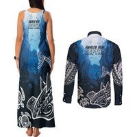 World Ocean Day Pasifika Couples Matching Tank Maxi Dress and Long Sleeve Button Shirt Awaken New Depths