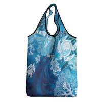 Hawaii World Ocean Day Grocery Bag Kakau Turtles