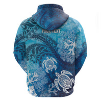 Hawaii World Ocean Day Zip Hoodie Kakau Turtles