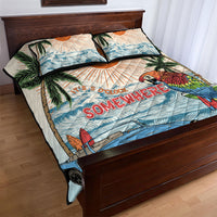 Summer Holiday It's 5 o'clock Somewhere Vintage Hawaii Quilt Bed Set