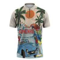 Summer Holiday It's 5 o'clock Somewhere Vintage Hawaii Zipper Polo Shirt LT7 Colorful - Polynesian Pride