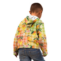 Aloha Hawaii Palaka Print Mango Plumeria Kid Hoodie Tropical Vibes
