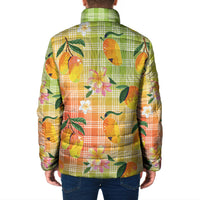 Aloha Hawaii Palaka Print Mango Plumeria Padded Jacket Tropical Vibes