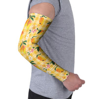 Aloha Hawaii Palaka Print Mango Plumeria Arm Sleeves Fresh Lemon