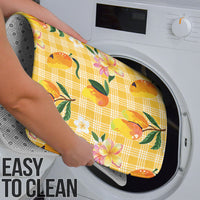 Aloha Hawaii Palaka Print Mango Plumeria Bathroom Set Fresh Lemon