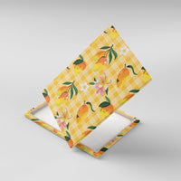 Aloha Hawaii Palaka Print Mango Plumeria Canvas Wall Art Fresh Lemon