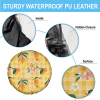 Aloha Hawaii Palaka Print Mango Plumeria Spare Tire Cover Fresh Lemon