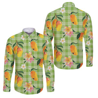 Aloha Hawaii Palaka Print Mango Plumeria Family Matching Mermaid Dress and Hawaiian Shirt Cool Mint