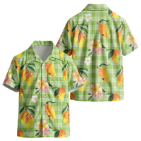 Aloha Hawaii Palaka Print Mango Plumeria Kid Hawaiian Shirt Cool Mint
