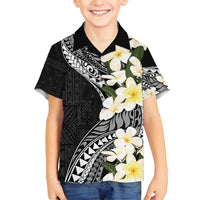 Aloha Hawaii Festive Family Matching Long Sleeve Bodycon Dress and Hawaiian Shirt Frangipani Lace Classic LT7 Son's Shirt Black - Polynesian Pride