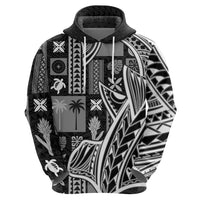 Samoa Tapa Hoodie Siapo Mix Tatau Patterns - Black LT7 - Polynesian Pride
