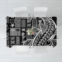 Samoa Tapa Tablecloth Siapo Mix Tatau Patterns - Black LT7 Black - Polynesian Pride