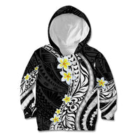 Hawaii Aloha Kid Hoodie Plumeria Vintage - Black LT7 Hoodie Black - Polynesian Pride