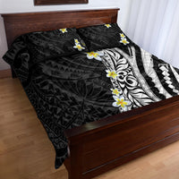 Hawaii Aloha Quilt Bed Set Plumeria Vintage - Black LT7 - Polynesian Pride
