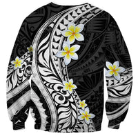 Hawaii Aloha Sweatshirt Plumeria Vintage - Black LT7 - Polynesian Pride