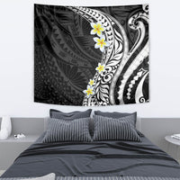 Hawaii Aloha Tapestry Plumeria Vintage - Black LT7 - Polynesian Pride