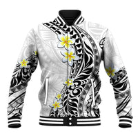 Hawaii Aloha Baseball Jacket Plumeria Vintage - White LT7 Unisex White - Polynesian Pride