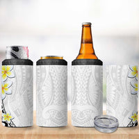 Hawaii Aloha 4 in 1 Can Cooler Tumbler Plumeria Vintage - White