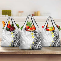 Hawaii Aloha Grocery Bag Plumeria Vintage - White