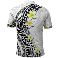 Hawaii Aloha Polo Shirt Plumeria Vintage - White LT7 - Polynesian Pride