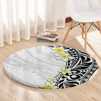 Hawaii Aloha Round Carpet Plumeria Vintage - White LT7 - Polynesian Pride