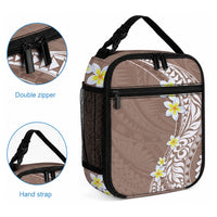 Hawaii Aloha Lunch Bag Plumeria Vintage - Brown