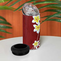 Hawaii Aloha 4 in 1 Can Cooler Tumbler Plumeria Vintage - Red