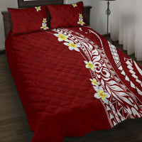 Hawaii Aloha Quilt Bed Set Plumeria Vintage - Crimson LT7 - Polynesian Pride