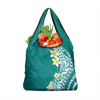 Hawaii Aloha Grocery Bag Plumeria Vintage - Teal