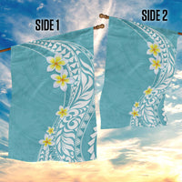 Hawaii Aloha Garden Flag Plumeria Vintage - Turquoise LT7 - Polynesian Pride