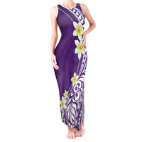 Hawaii Aloha Tank Maxi Dress Plumeria Vintage - Violet LT7 Women Violet - Polynesian Pride