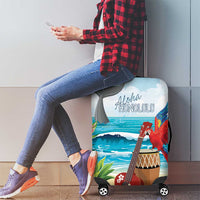 Aloha Honolulu Festival Luggage Cover Ukulele By The Shore