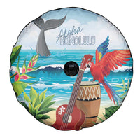 Aloha Honolulu Festival Spare Tire Cover Ukulele By The Shore