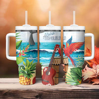 Aloha Honolulu Festival Tumbler With Handle Ukulele By The Shore