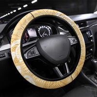 Aloha Honolulu Festival Steering Wheel Cover Hawaii Kapa Mix Flowers Lei LT7 Universal Fit Yellow - Polynesian Pride