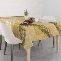 Aloha Honolulu Festival Tablecloth Hawaii Kapa Mix Flowers Lei