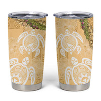 Aloha Honolulu Festival Tumbler Cup Hawaii Kapa Mix Flowers Lei LT7 Yellow - Polynesian Pride