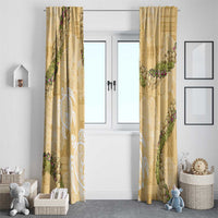 Aloha Honolulu Festival Window Curtain Hawaii Kapa Mix Flowers Lei