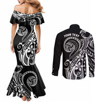 Polynesia Beach Volleyball Personalized Couples Matching Mermaid Dress and Long Sleeve Button Shirt Basic