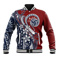 Polynesia Beach Volleyball Personalized Baseball Jacket Special LT7 Unisex Red Blue - Polynesian Pride