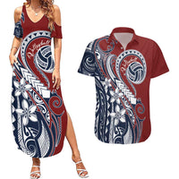 Polynesia Beach Volleyball Personalized Couples Matching Summer Maxi Dress and Hawaiian Shirt Special