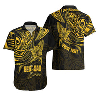 Personalised Father's Day Polynesian Hawaiian Shirt Best Dad Ever - Gold LT7 - Polynesian Pride